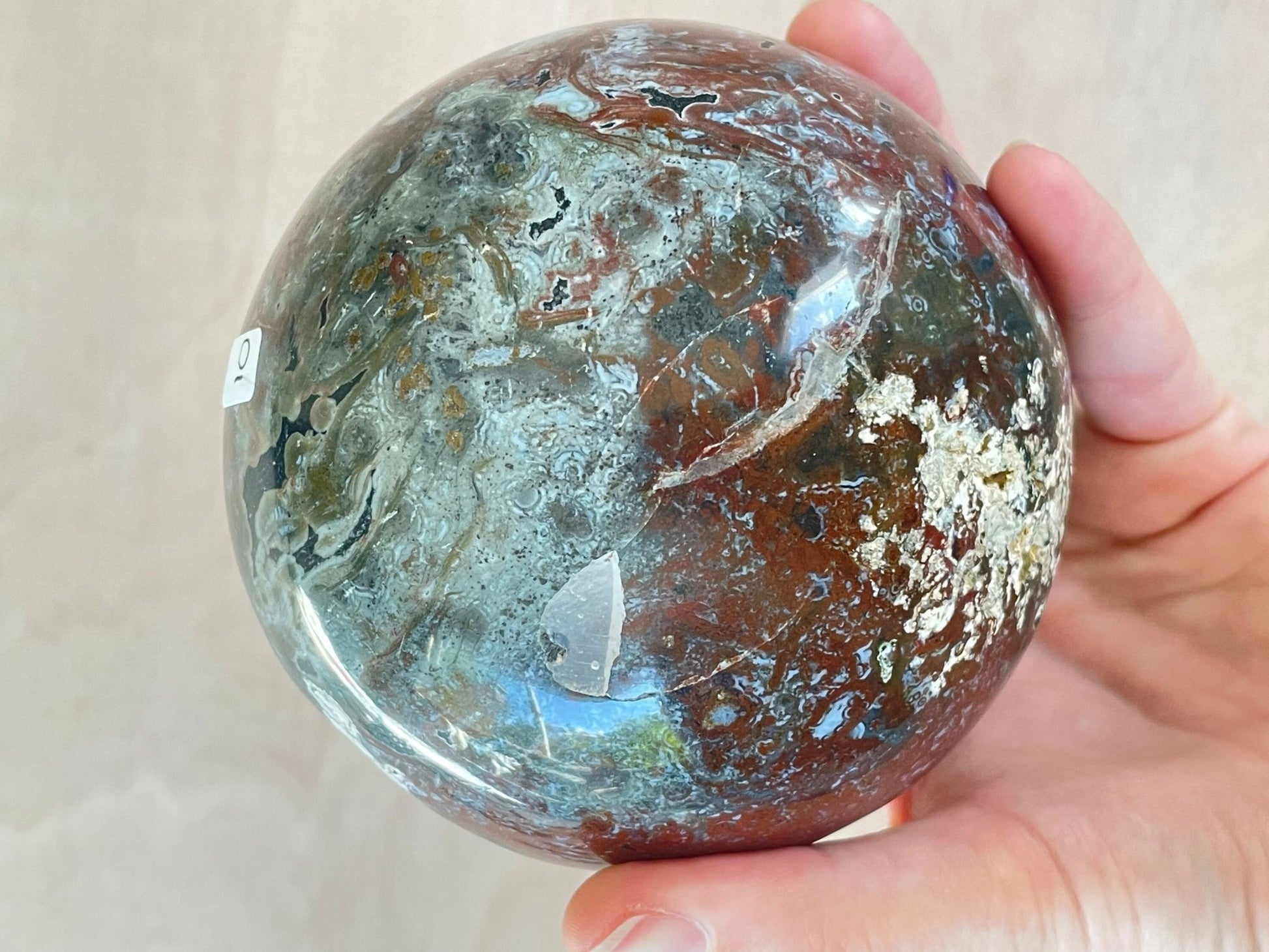 Ocean Jasper Sphere | Purple Crystal | Authentic Gemstone | Crystal Ball - earthandelm