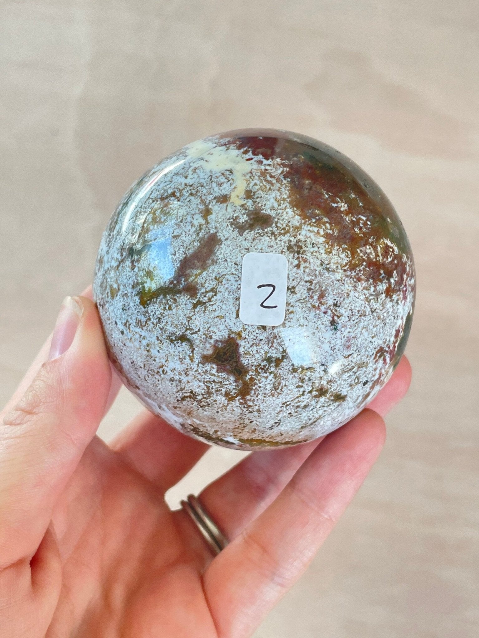 Ocean Jasper Sphere | Purple Crystal | Authentic Gemstone | Crystal Ball - earthandelm