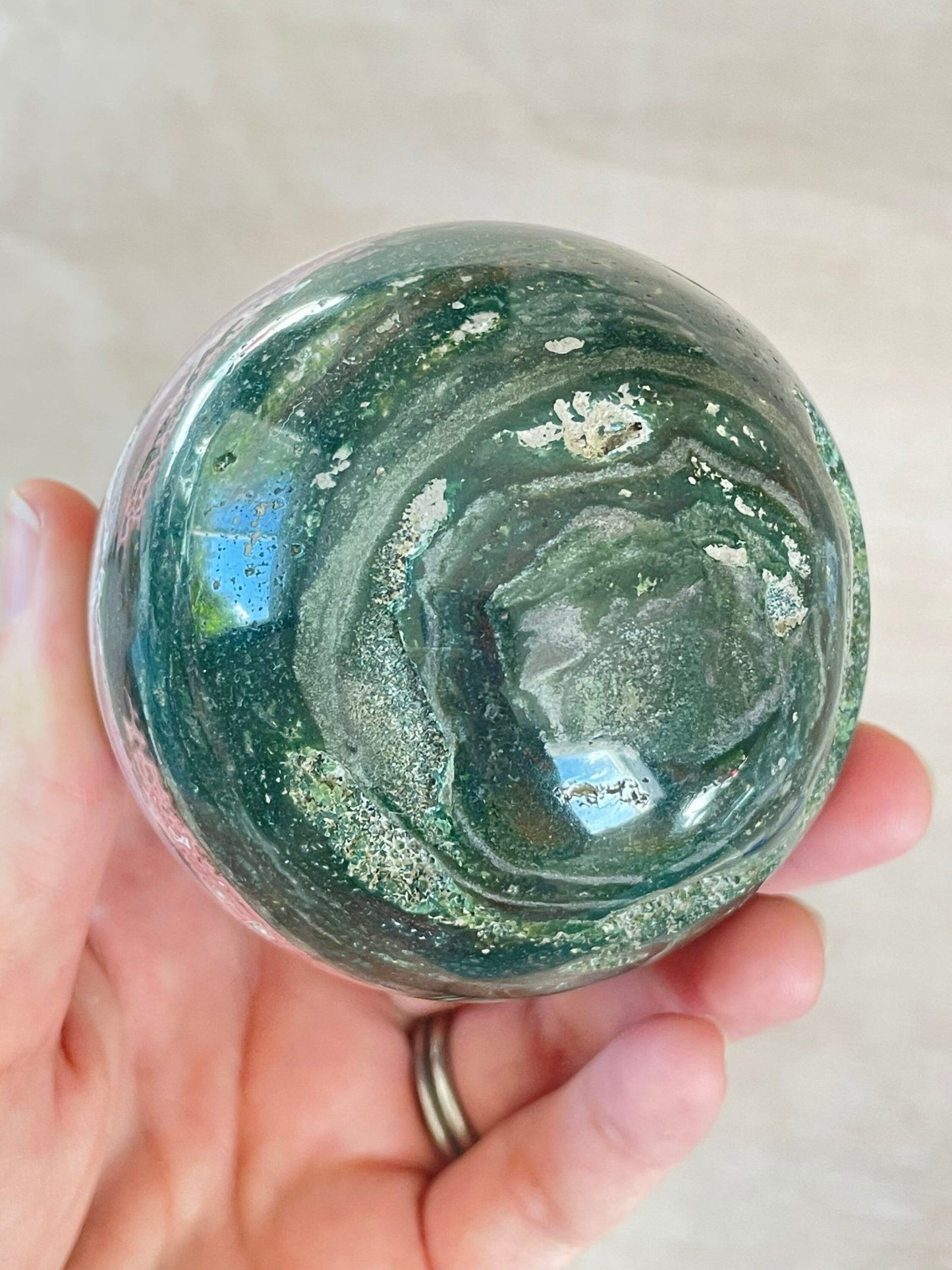 Ocean Jasper Sphere | Purple Crystal | Authentic Gemstone | Crystal Ball - earthandelm