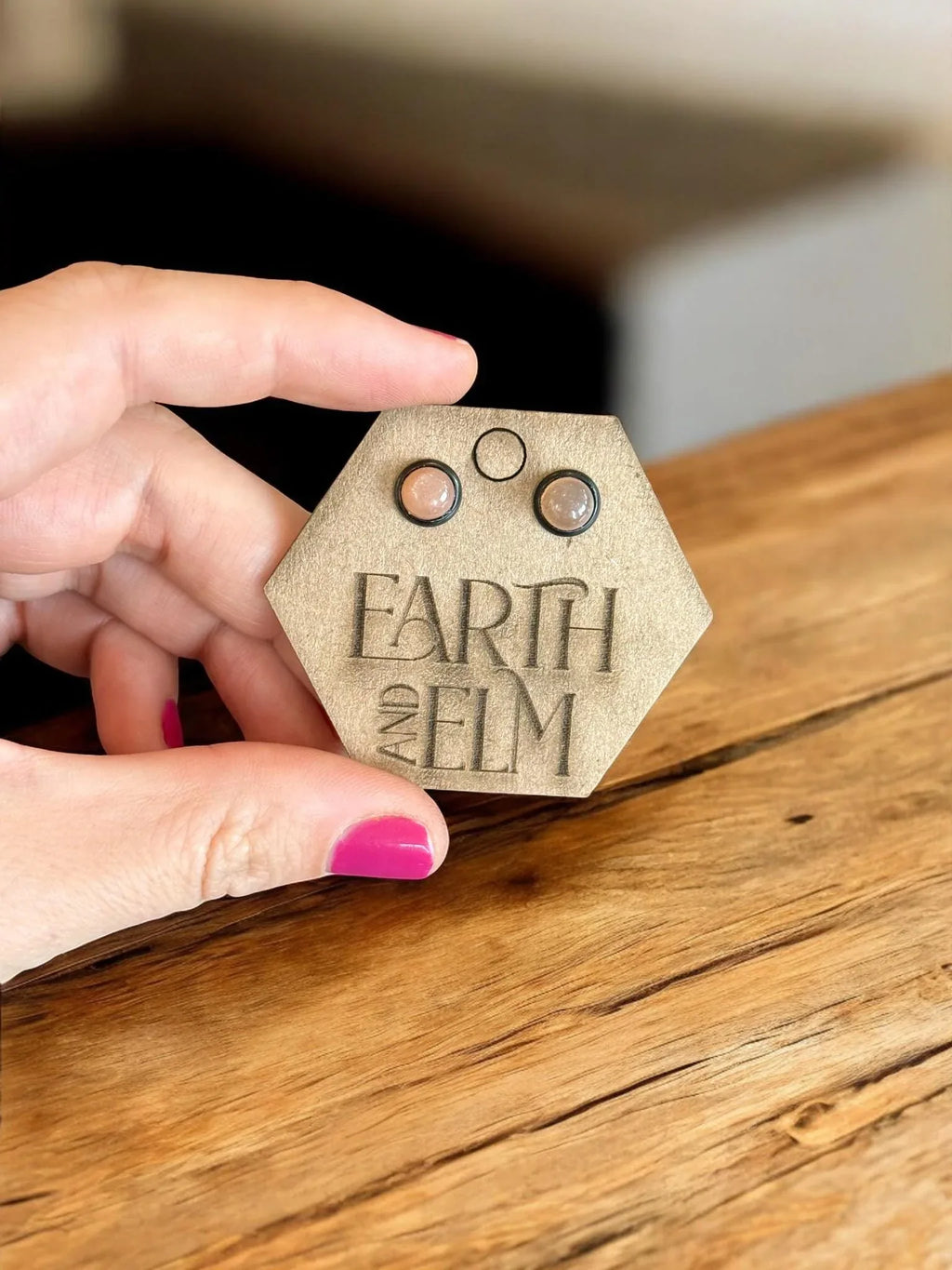 Peach Moonstone in Metal Settings - earthandelm