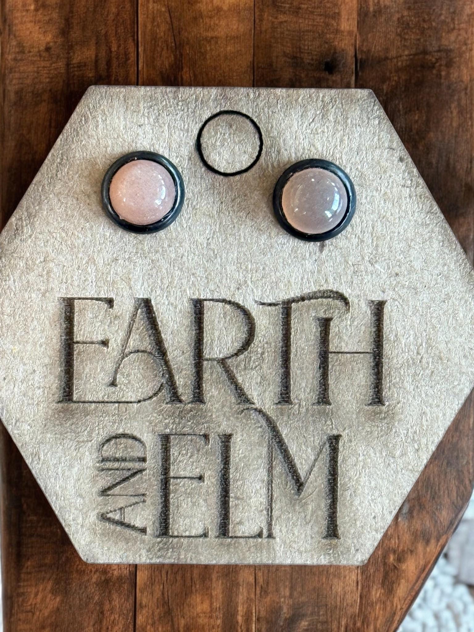 Peach Moonstone in Metal Settings - earthandelm