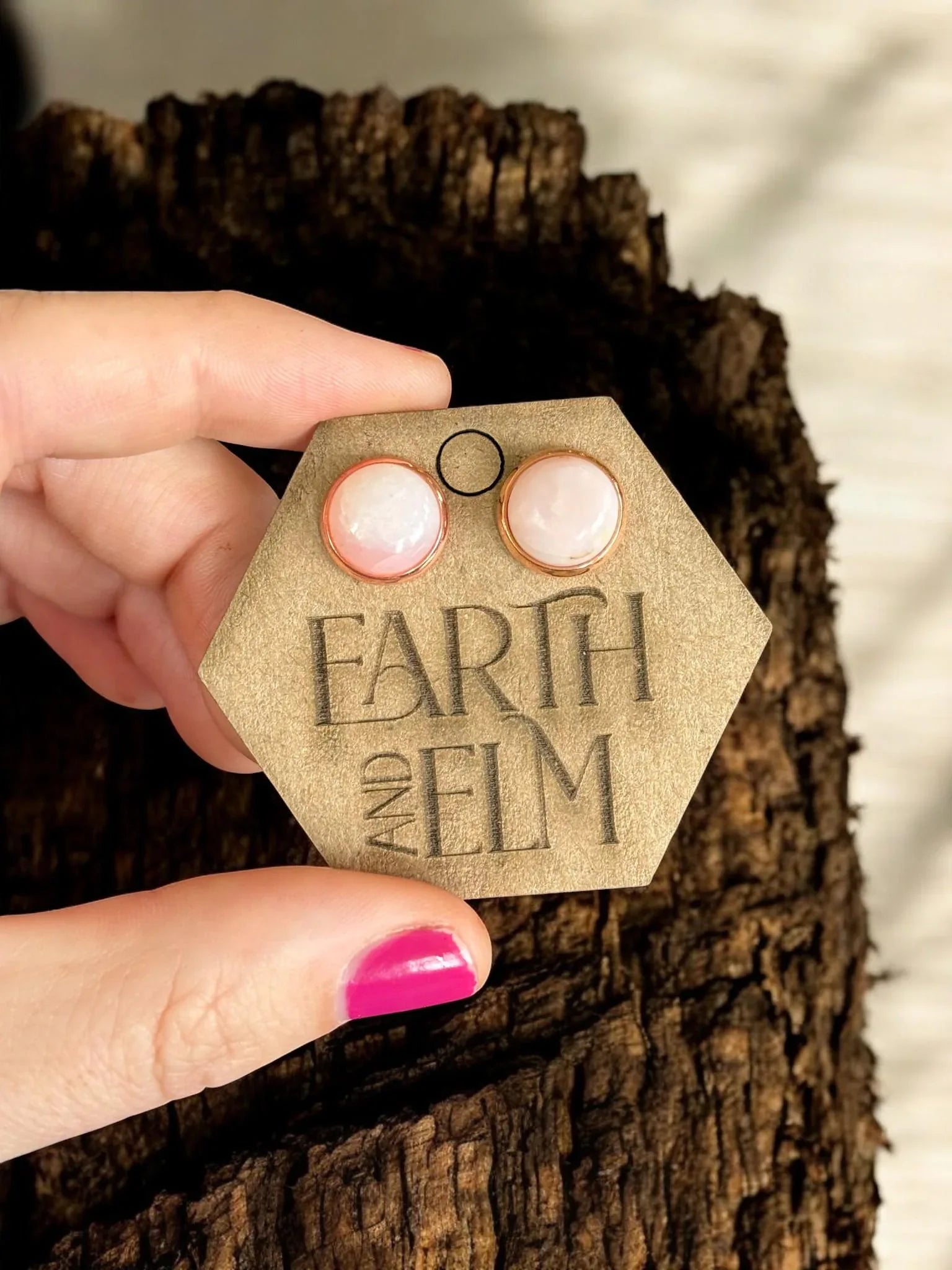 Pink Opal in Metal Settings - earthandelm