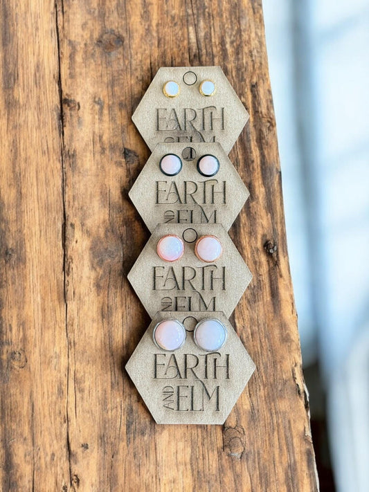 Pink Opal in Metal Settings - earthandelm