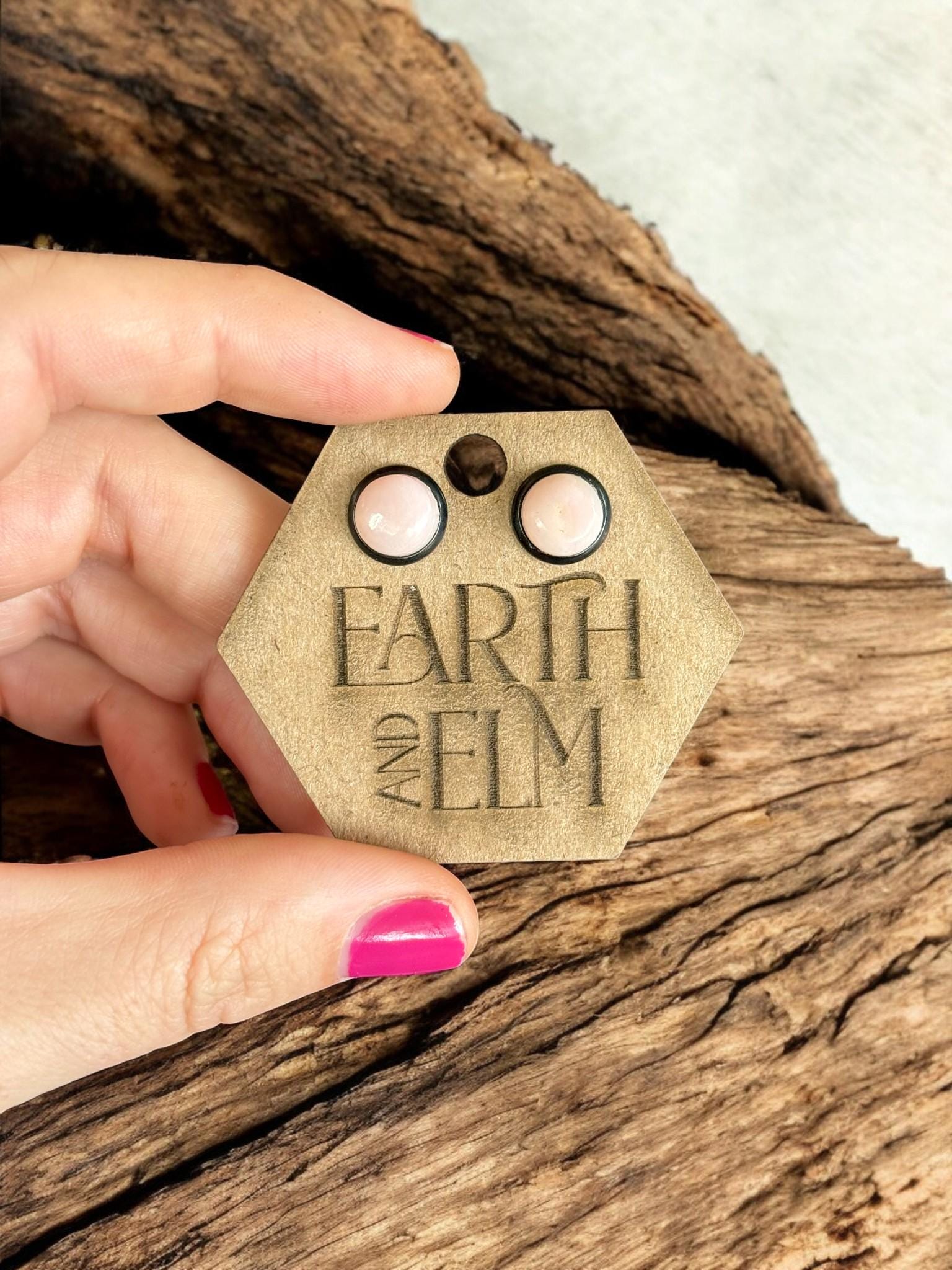 Pink Opal in Metal Settings - earthandelm