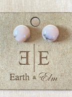 Pink Opal Round Studs - earthandelm