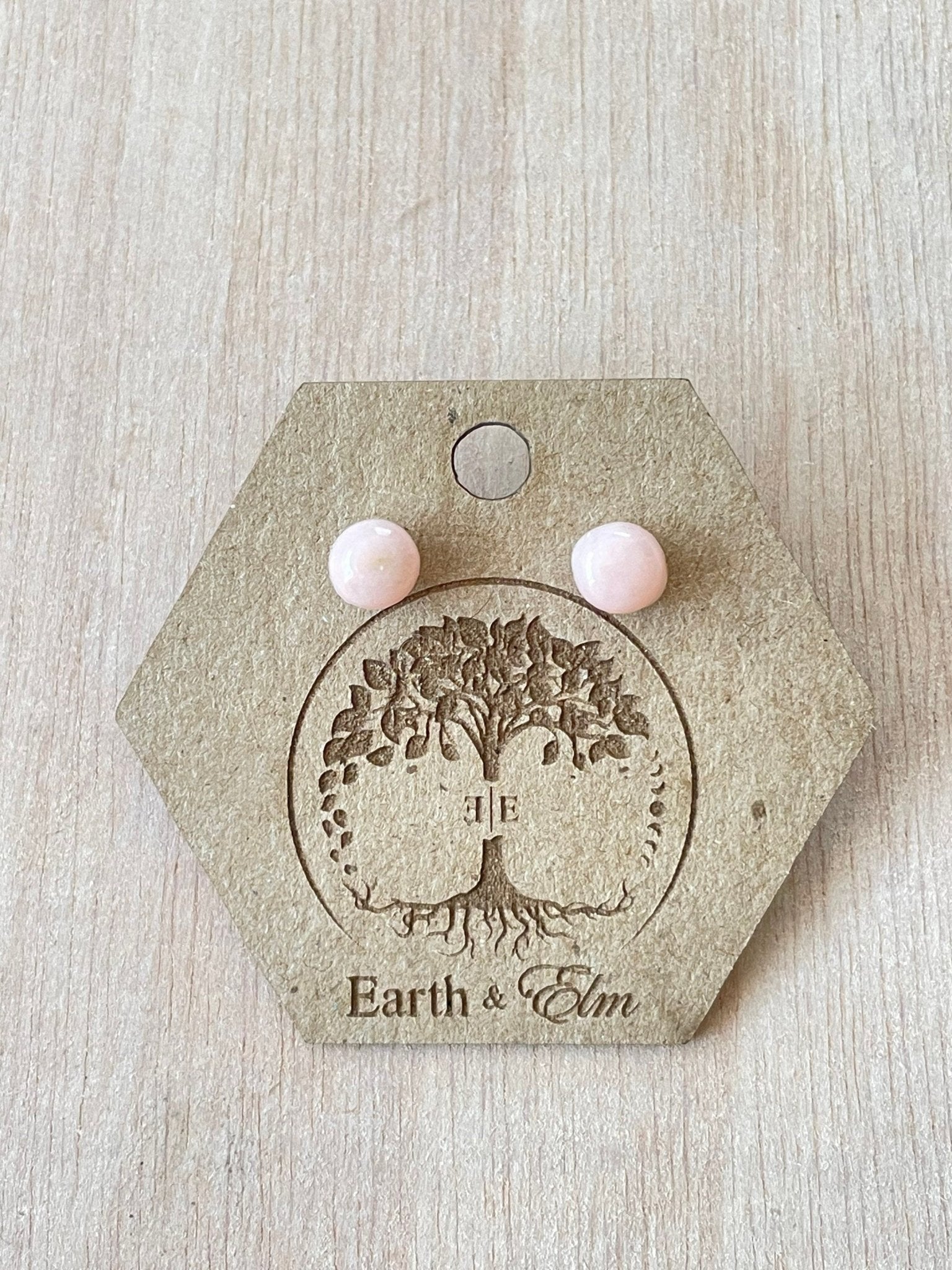 Pink Opal Round Studs - earthandelm