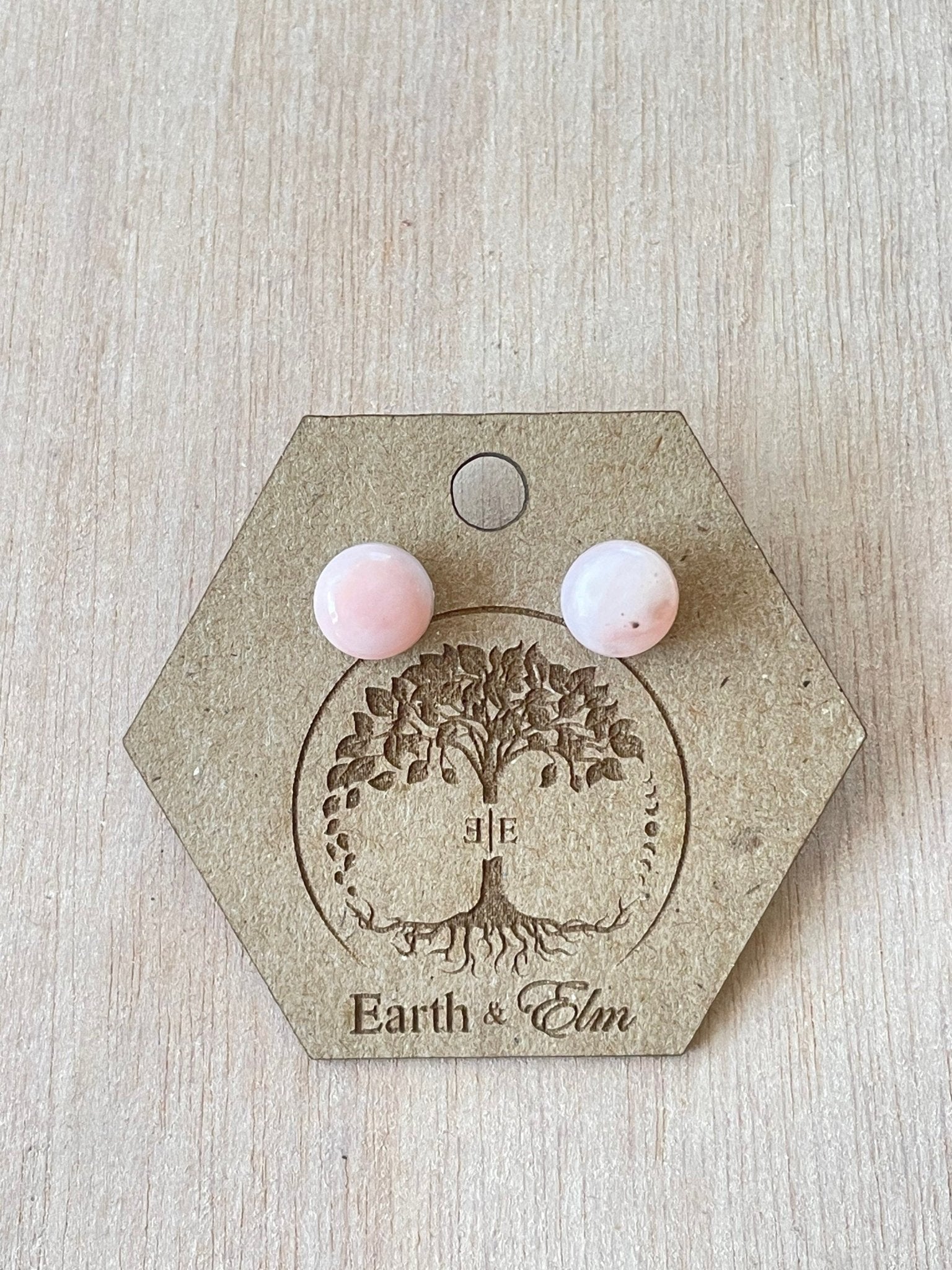 Pink Opal Round Studs - earthandelm