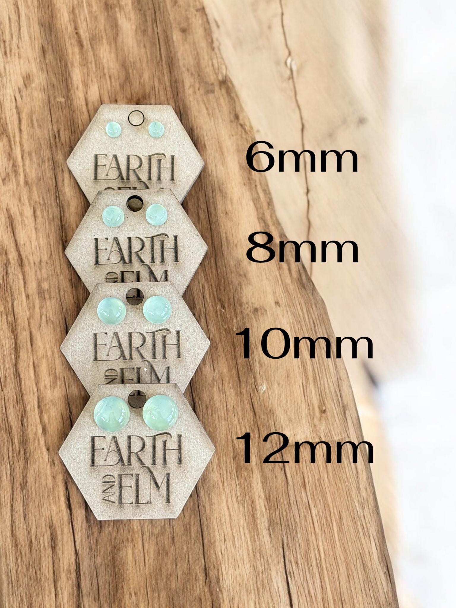 Prehnite Round Studs - earthandelm