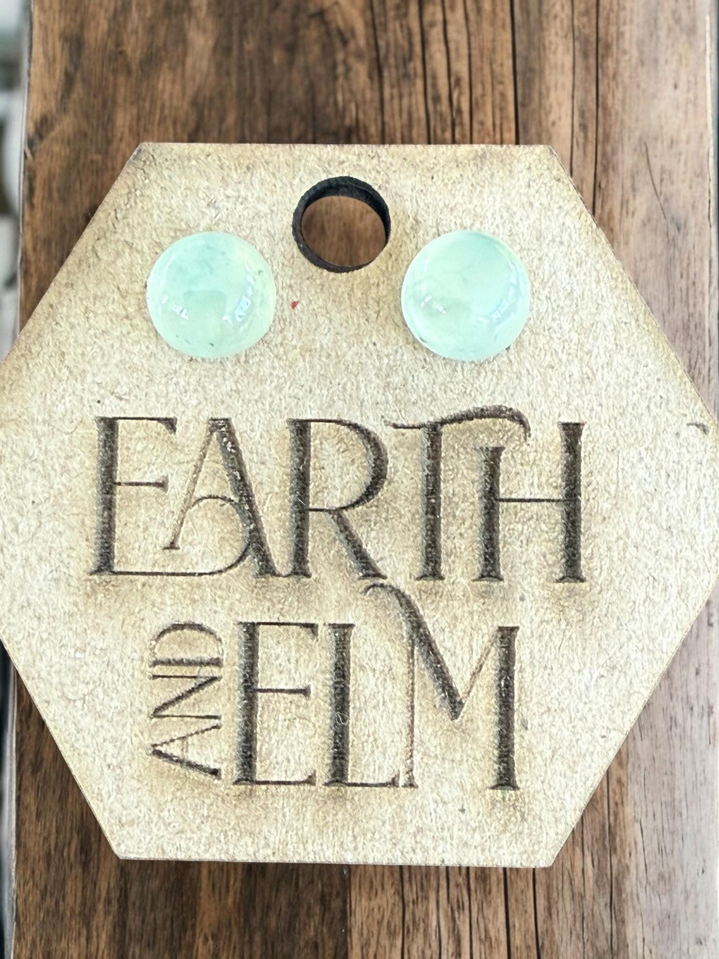 Prehnite Round Studs - earthandelm