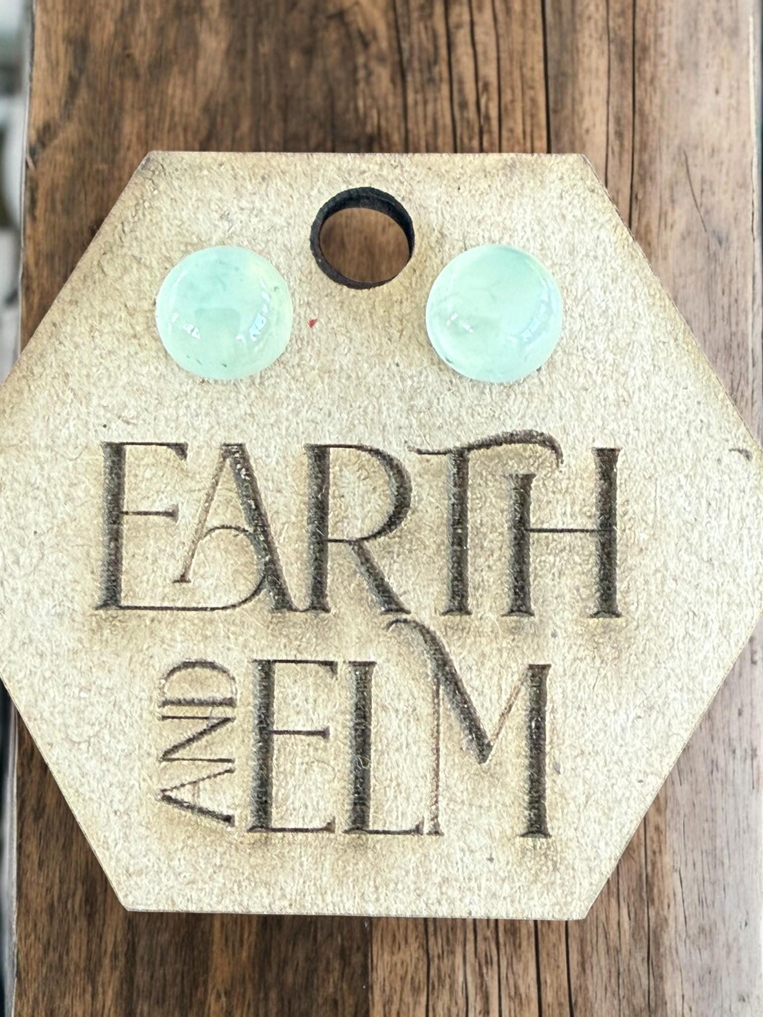 Prehnite Round Studs - earthandelm