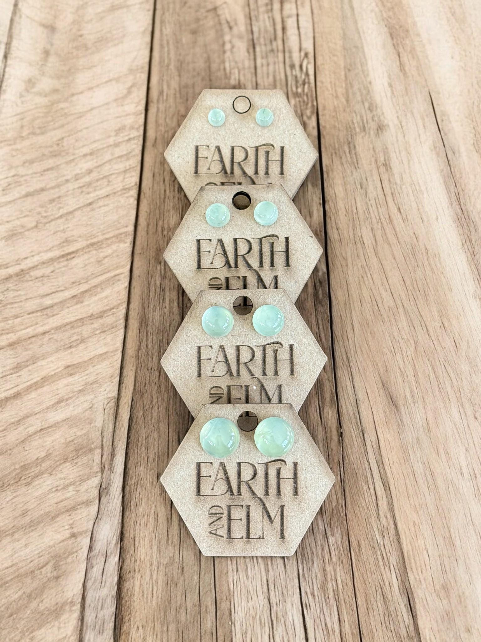 Prehnite Round Studs - earthandelm