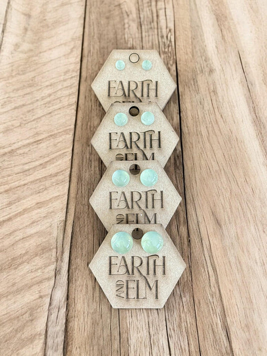 Prehnite Round Studs - earthandelm