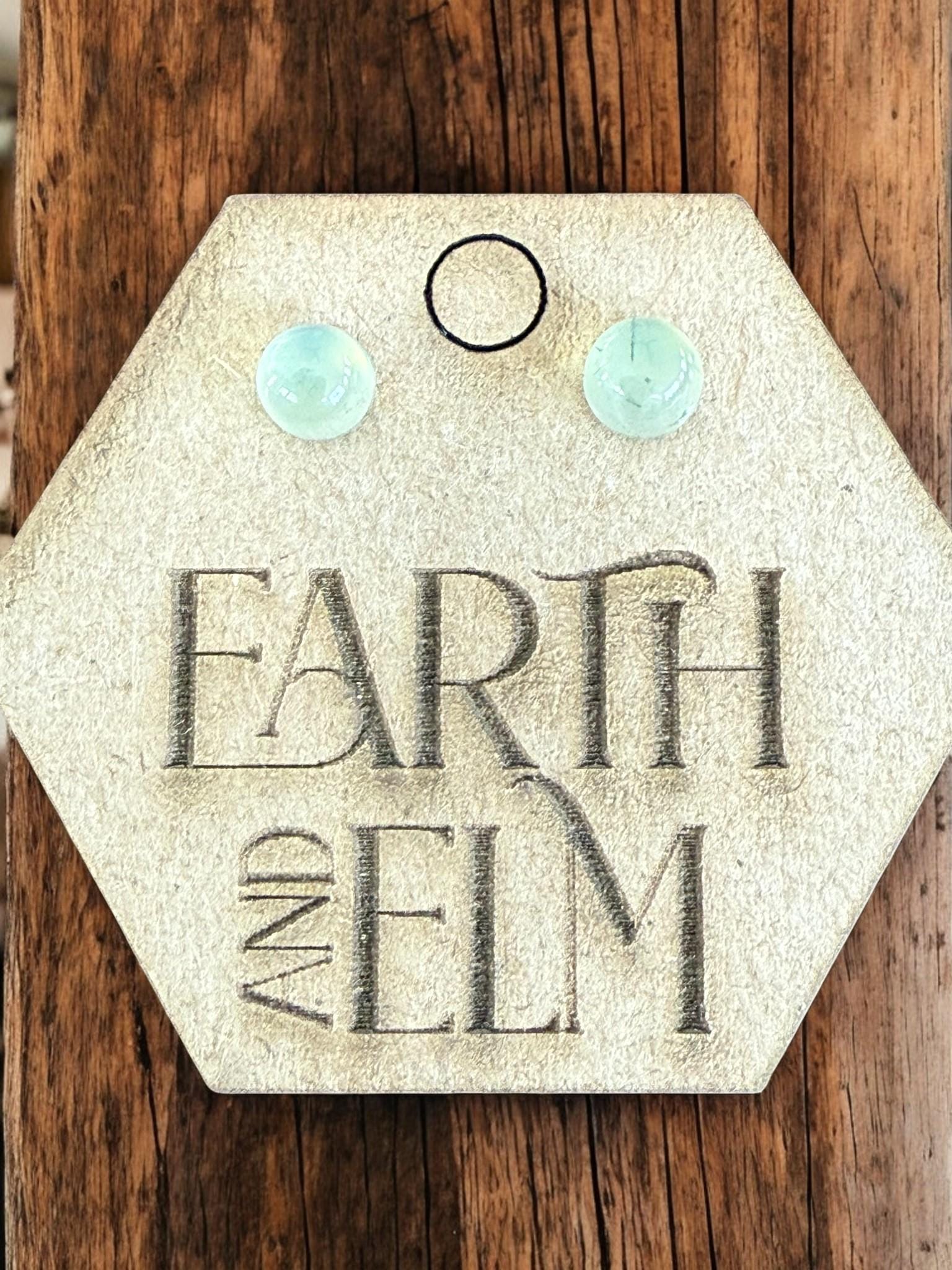 Prehnite Round Studs - earthandelm