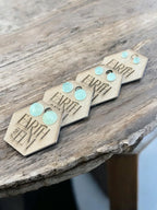 Prehnite Round Studs - earthandelm