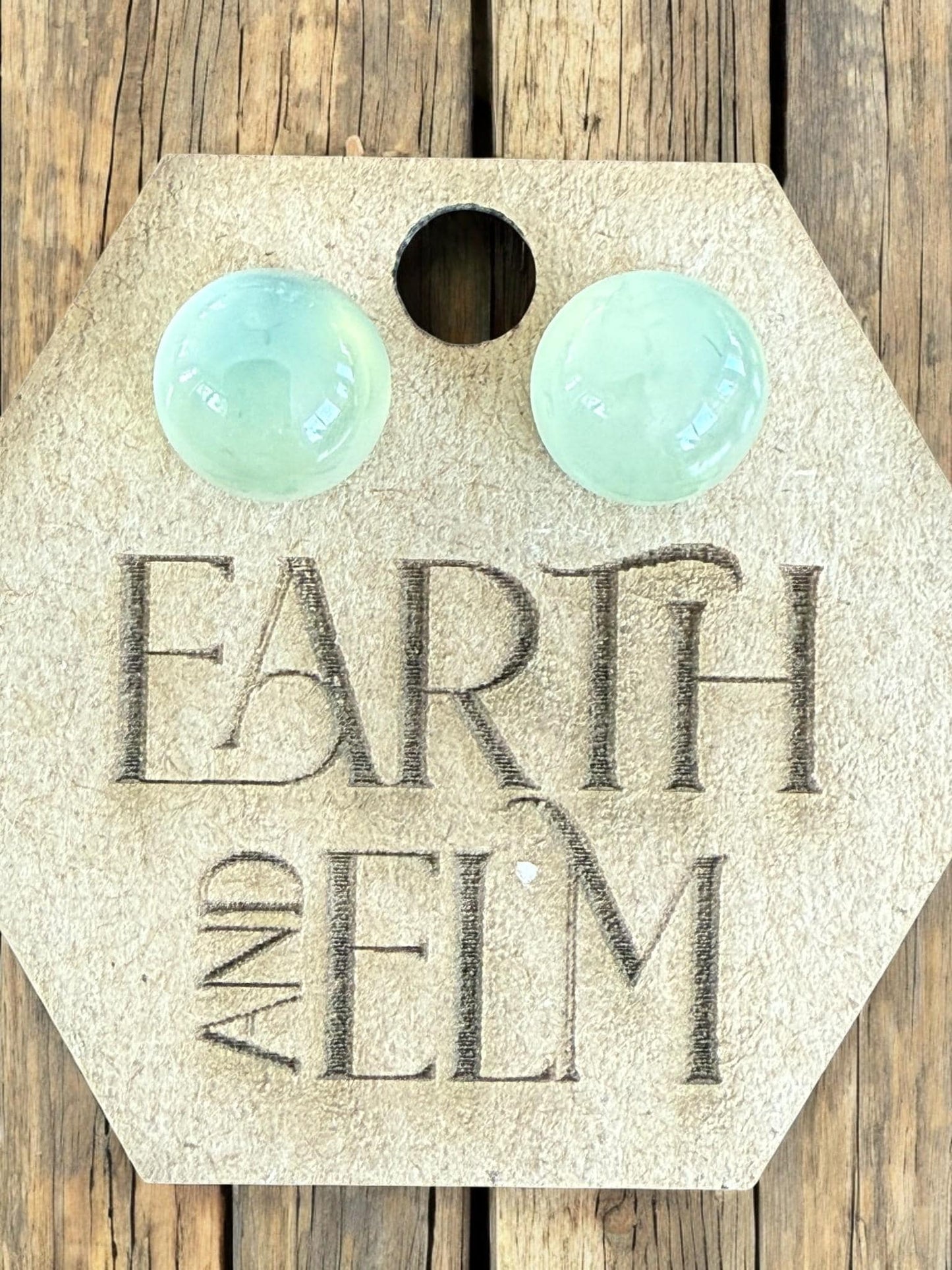 Prehnite Round Studs - earthandelm