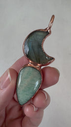 Pendentif Labradorite et Amazonite