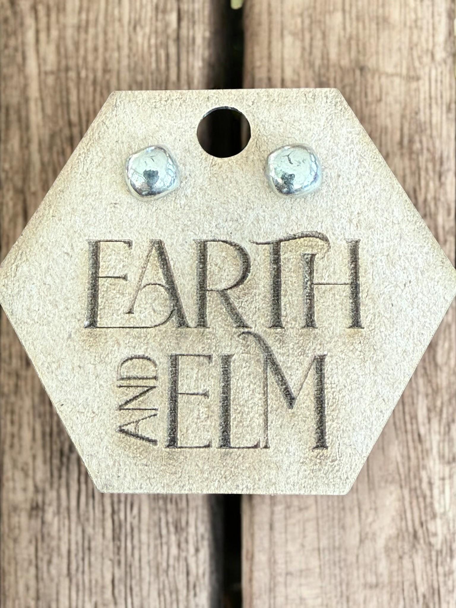 Pyrite Cushion Stud Earrings - earthandelm