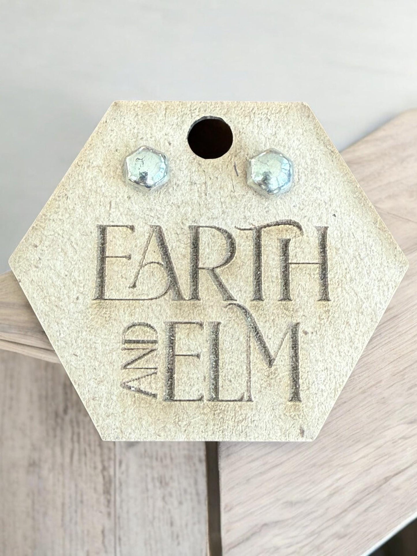 Pyrite Hexagon Stud Earrings - earthandelm