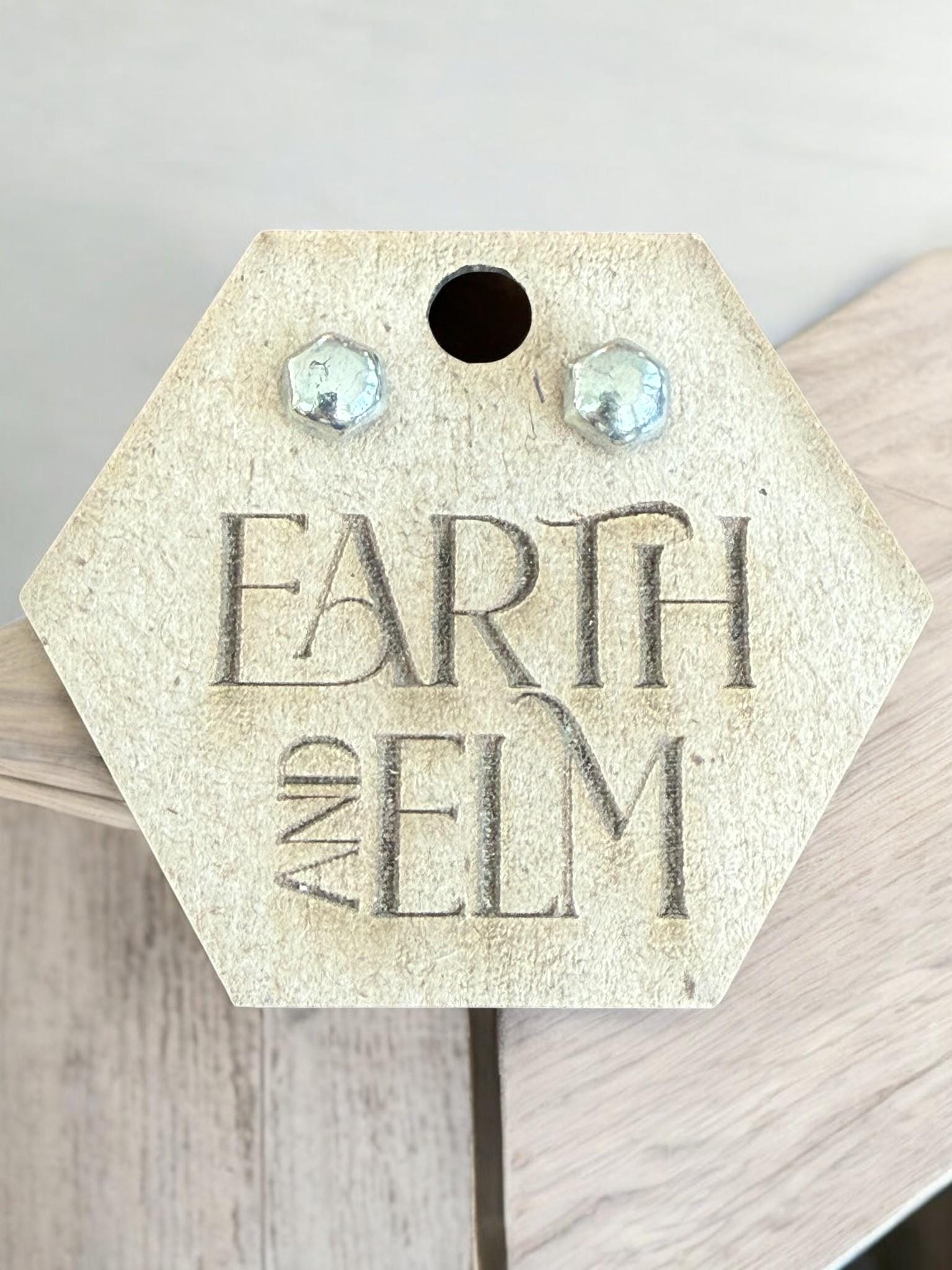 Pyrite Hexagon Stud Earrings - earthandelm