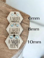 Pyrite Hexagon Stud Earrings - earthandelm