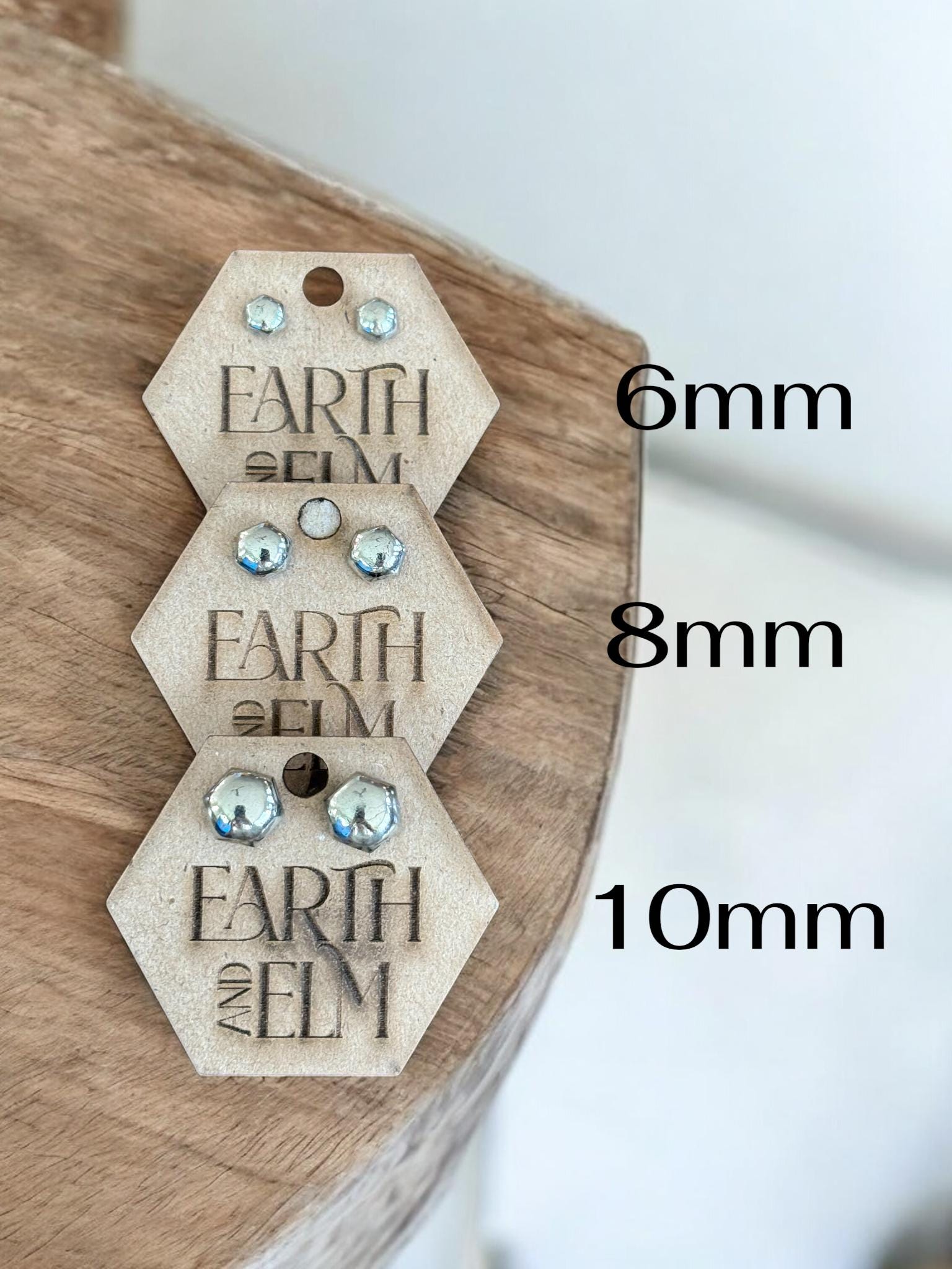 Pyrite Hexagon Stud Earrings - earthandelm