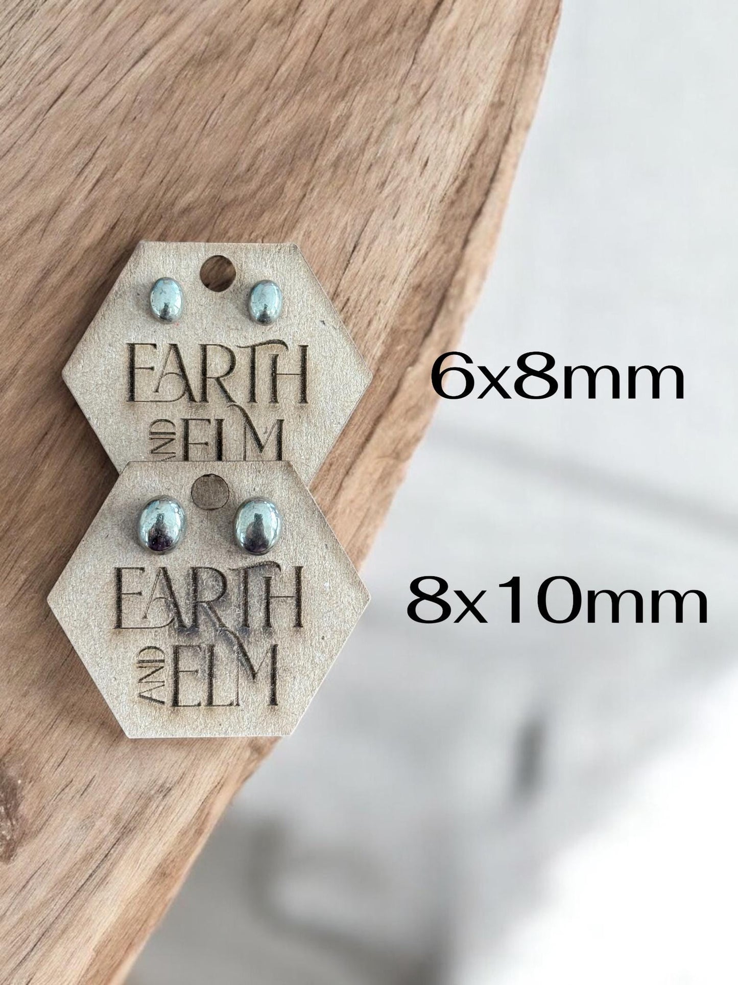 Pyrite Oval Stud Earrings - earthandelm