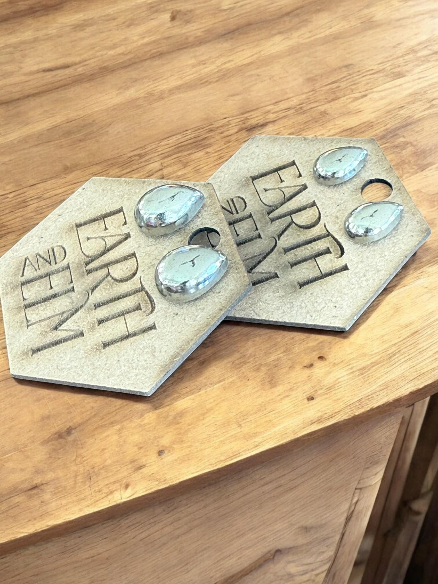 Pyrite Pear Stud Earrings - earthandelm