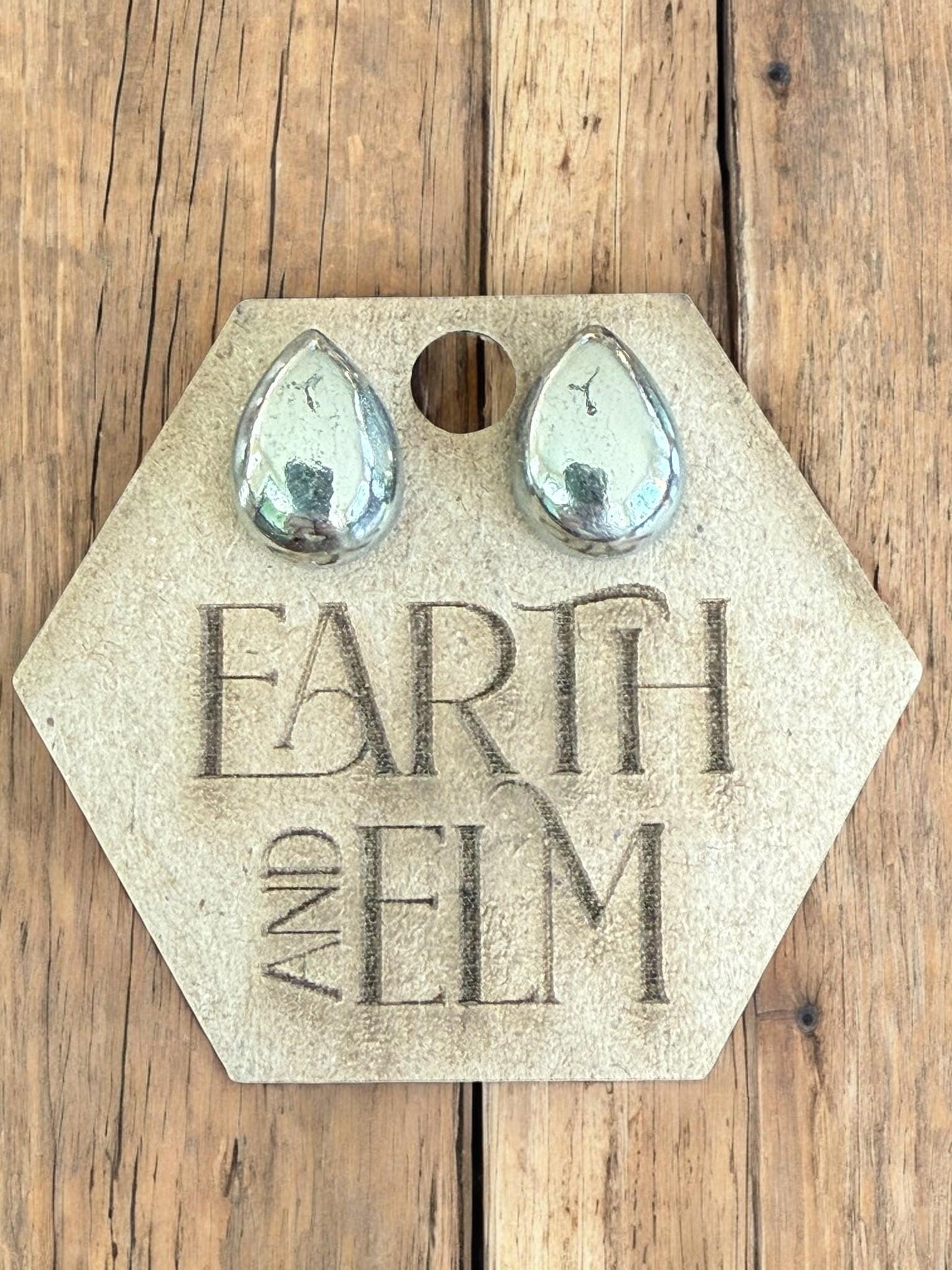 Pyrite Pear Stud Earrings - earthandelm