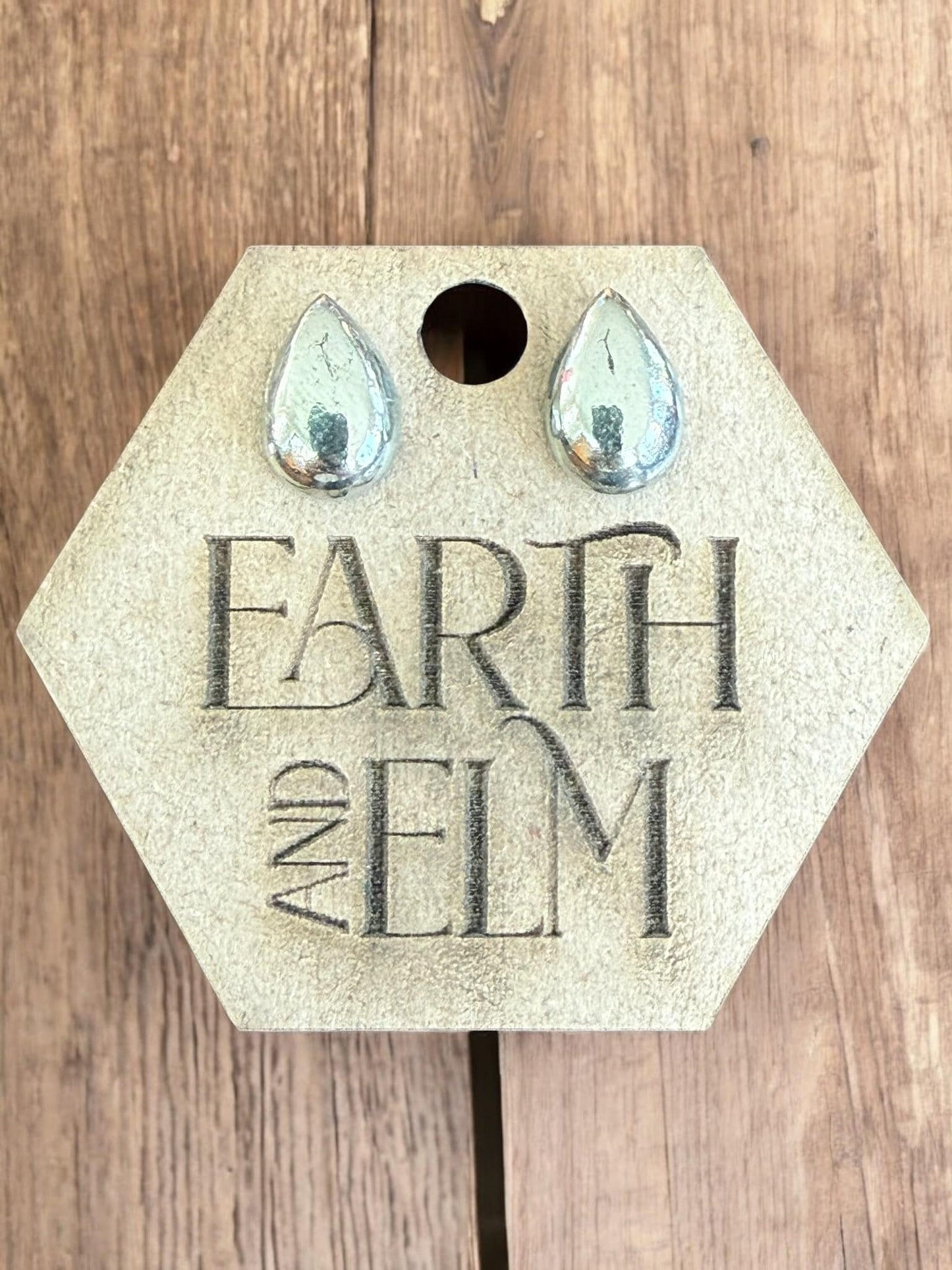 Pyrite Pear Stud Earrings - earthandelm