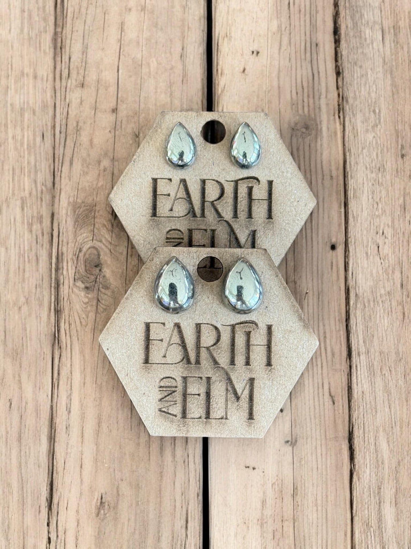 Pyrite Pear Stud Earrings - earthandelm