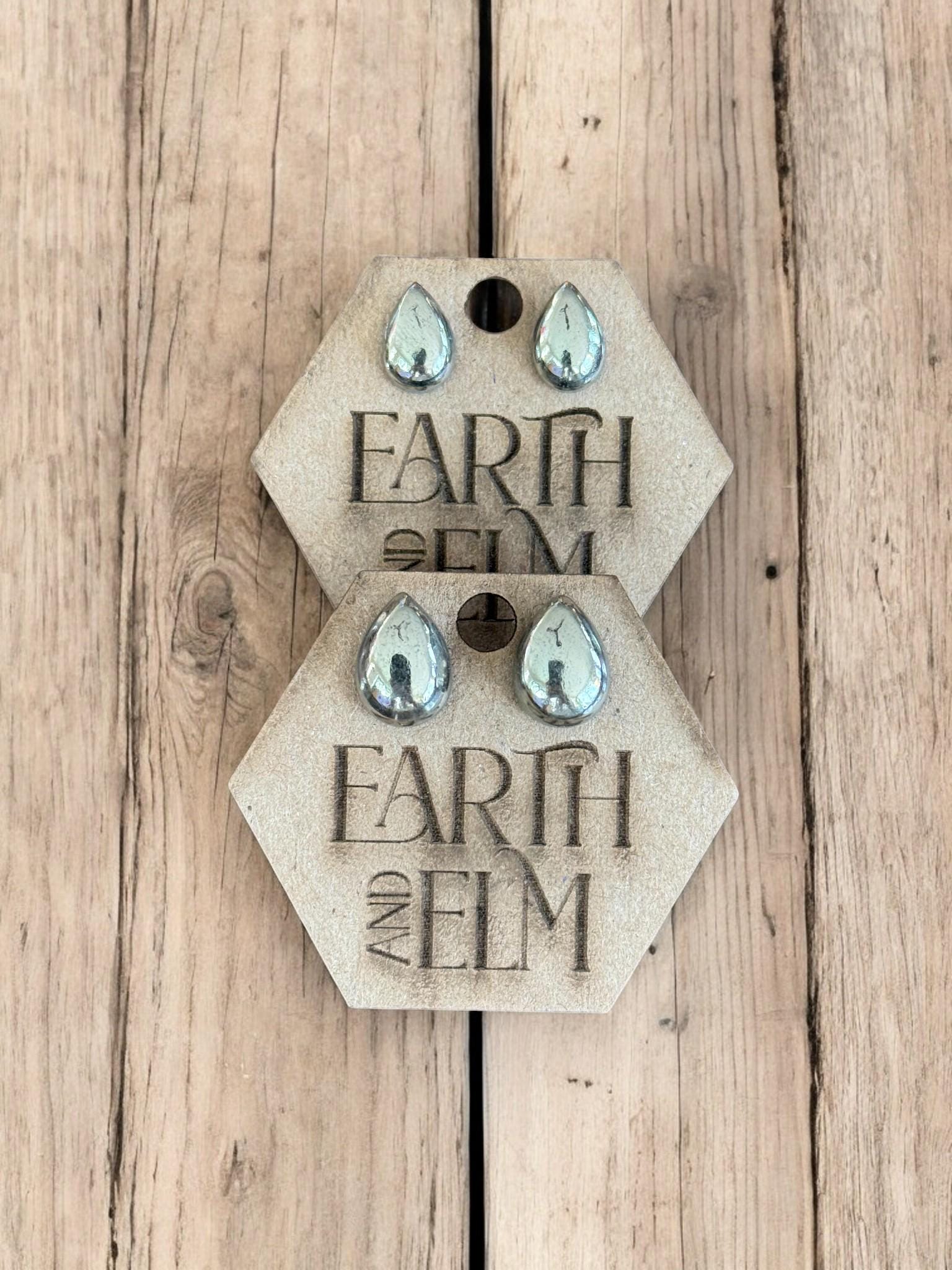 Pyrite Pear Stud Earrings - earthandelm