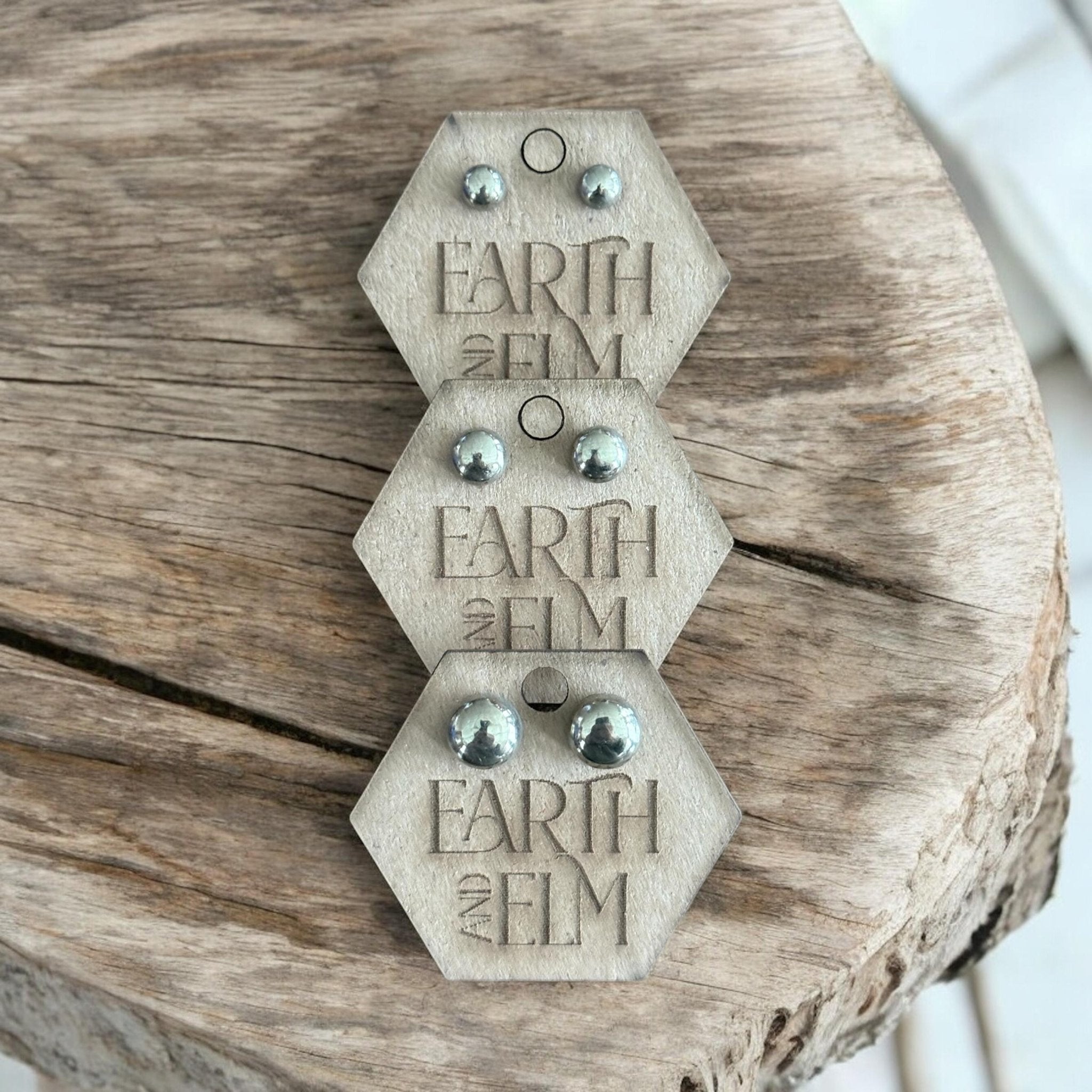Pyrite Round Gemstone Studs - earthandelm