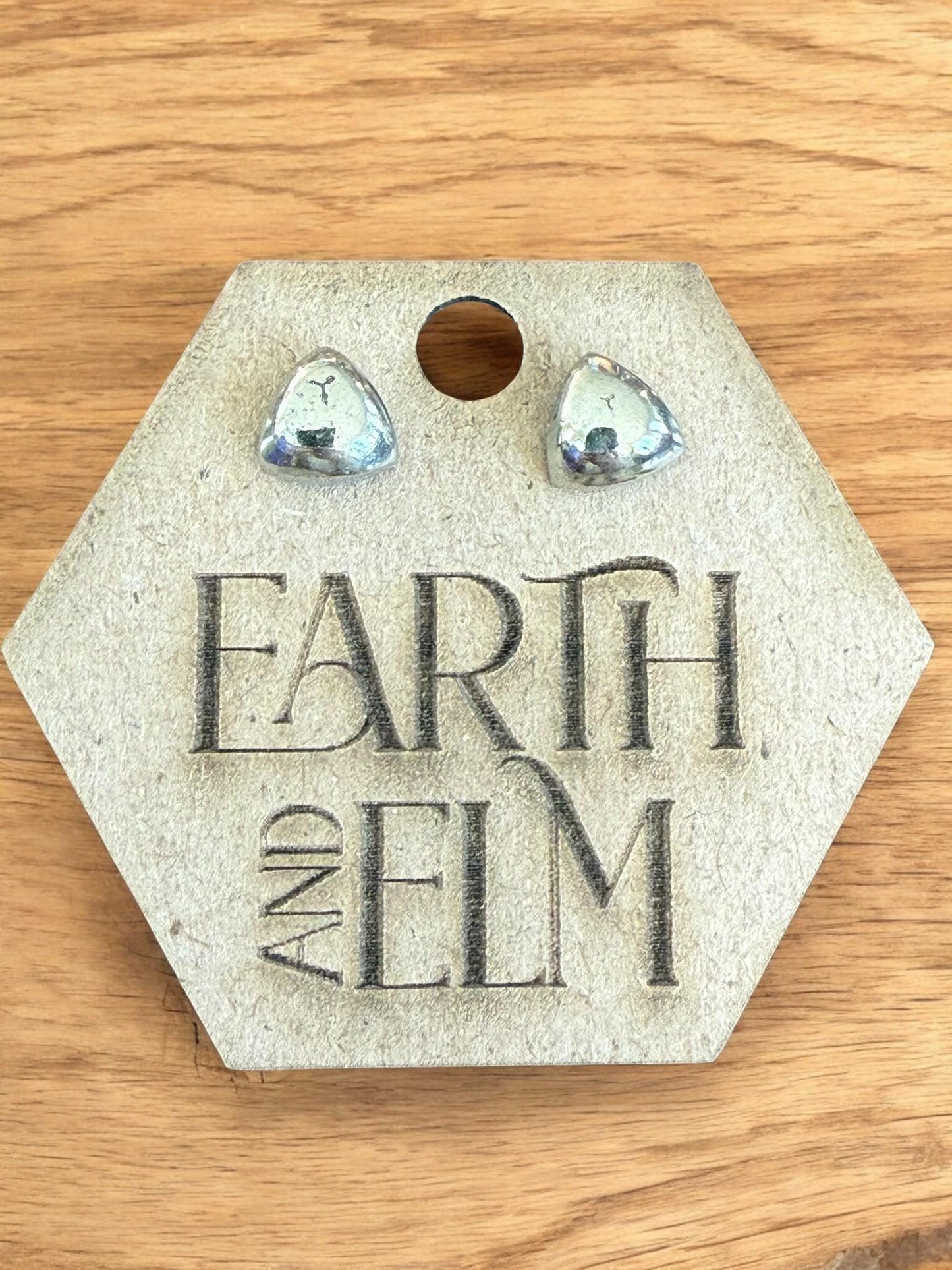 Pyrite Trillion Stud Earrings - earthandelm