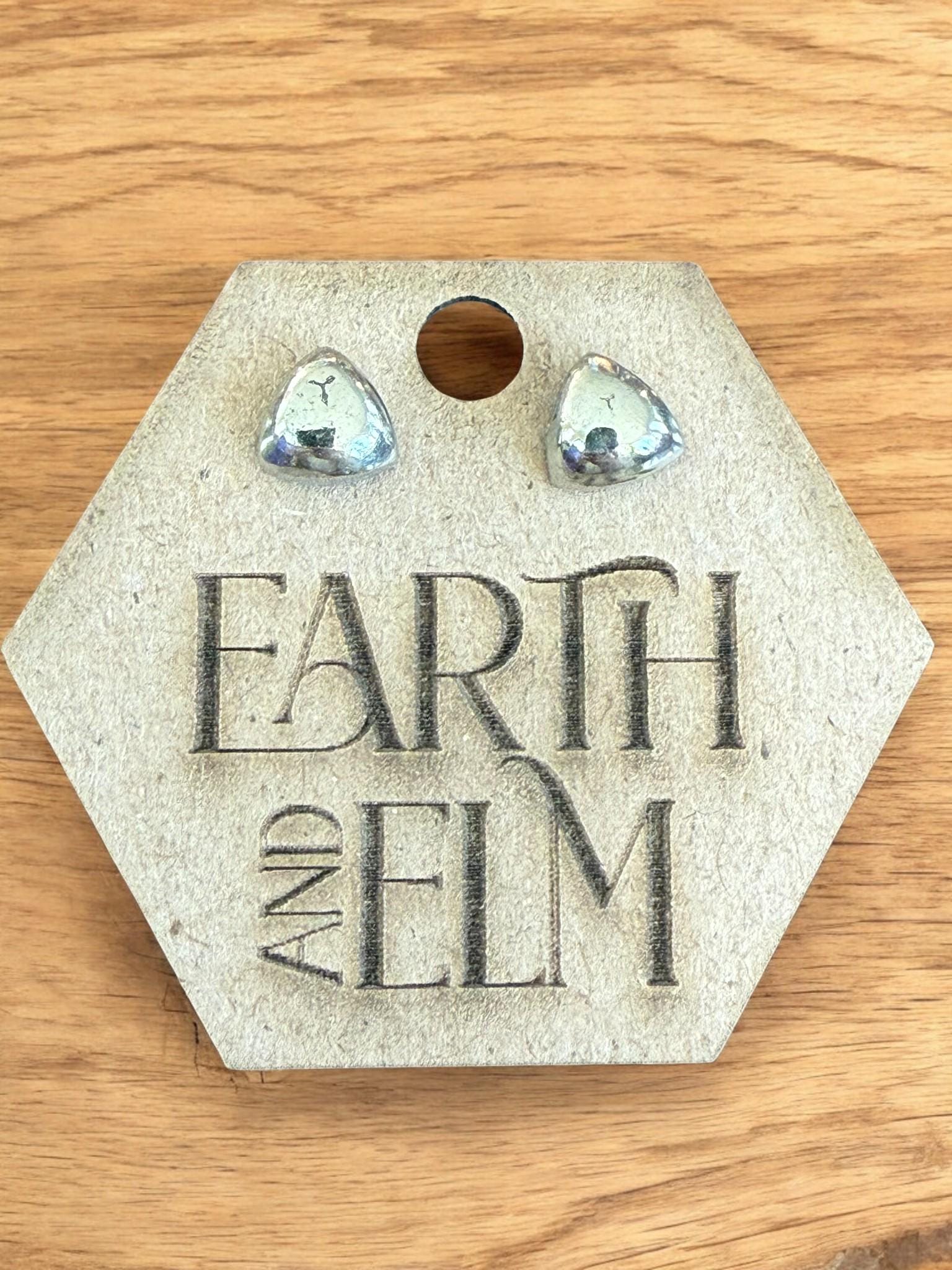 Pyrite Trillion Stud Earrings - earthandelm