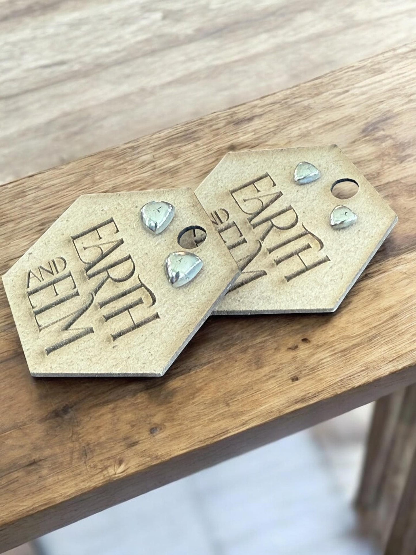 Pyrite Trillion Stud Earrings - earthandelm