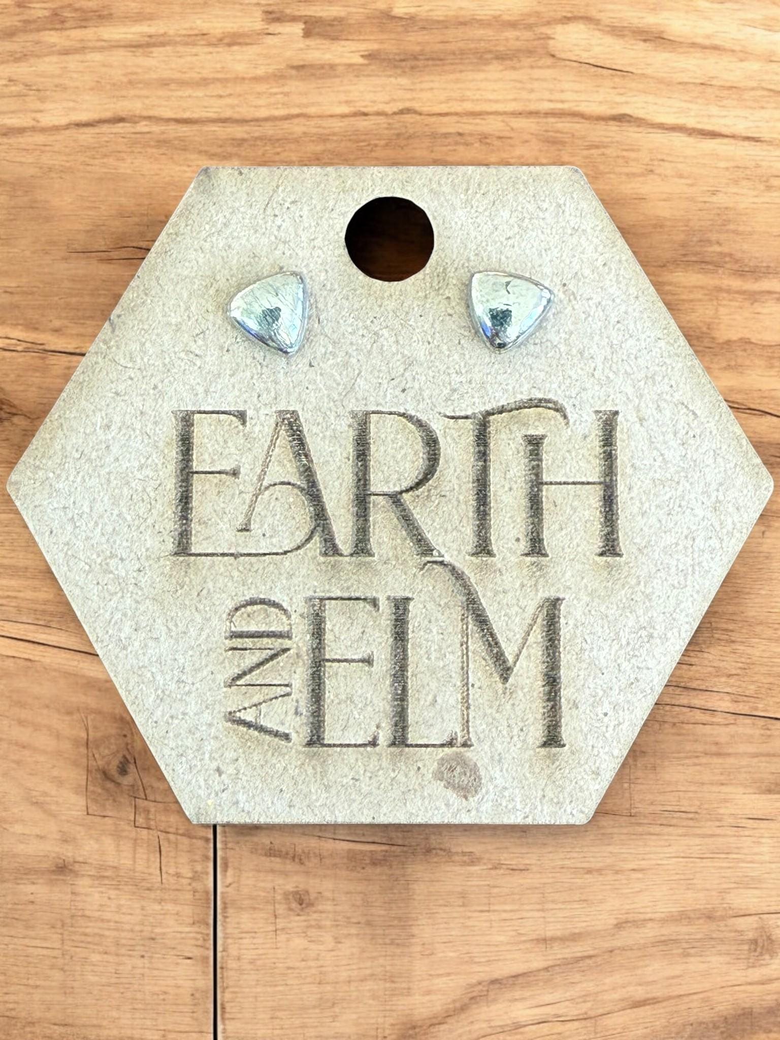 Pyrite Trillion Stud Earrings - earthandelm