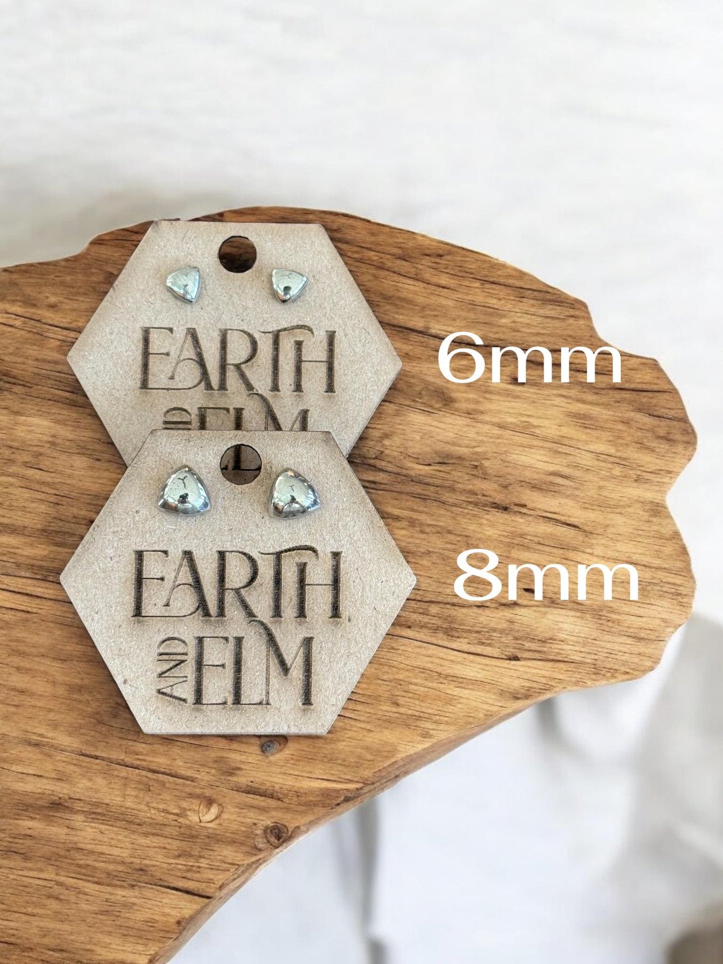 Pyrite Trillion Stud Earrings - earthandelm