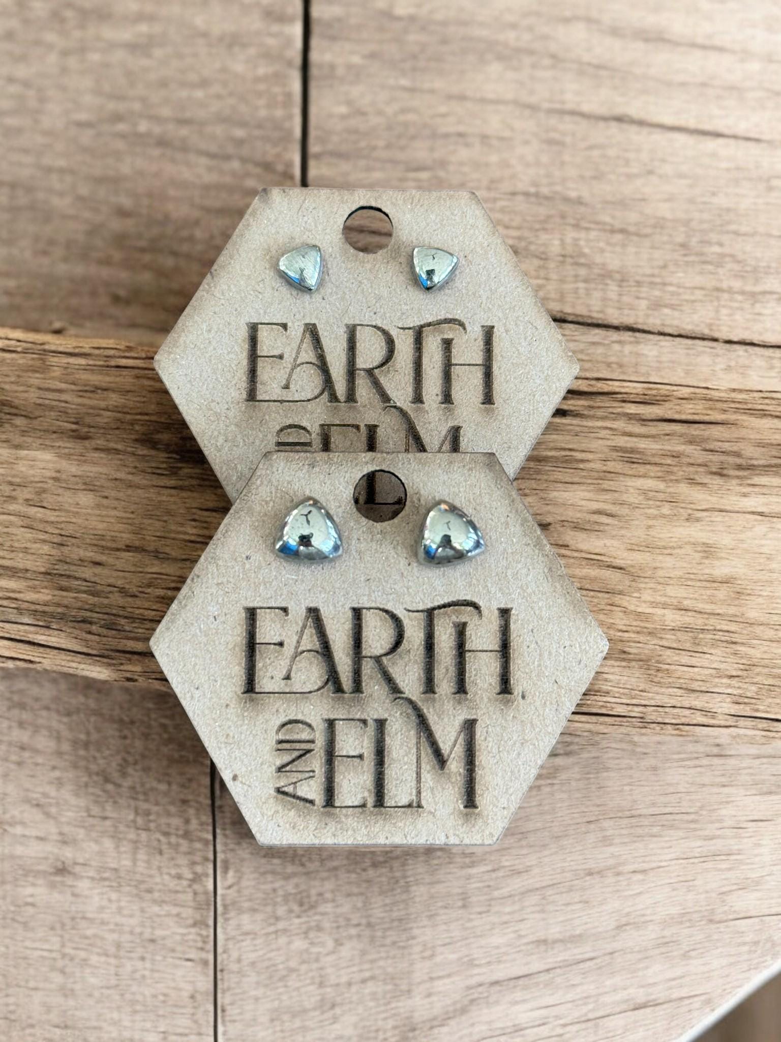 Pyrite Trillion Stud Earrings - earthandelm