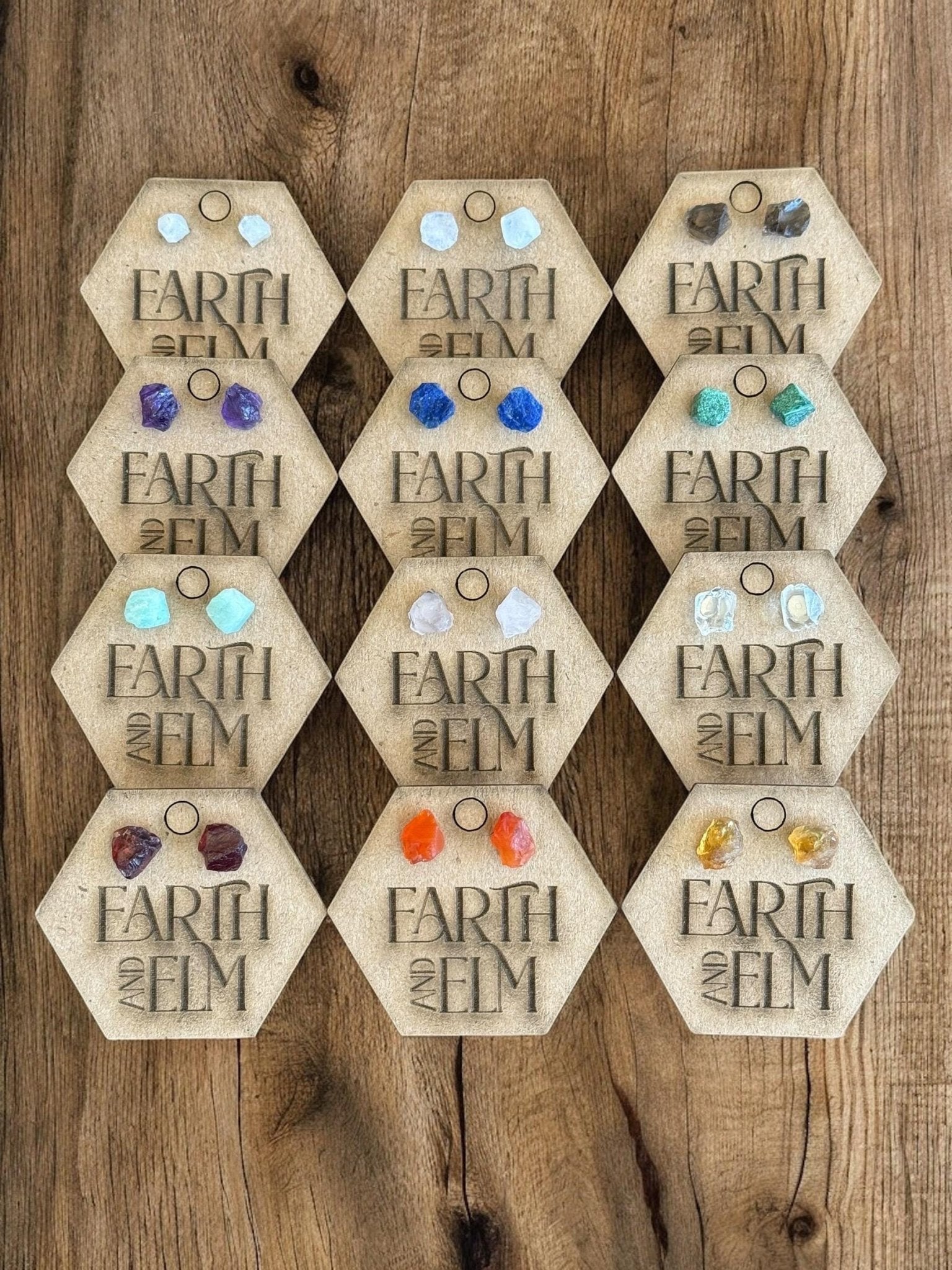 Raw Gemstone Studs - earthandelm