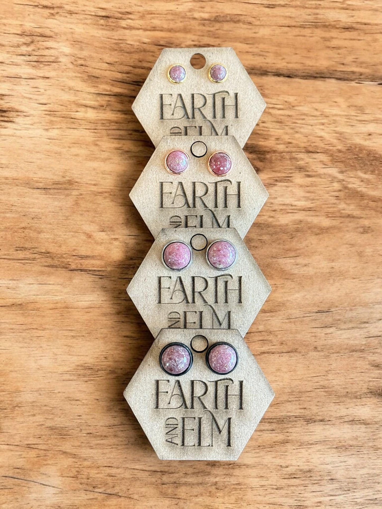 Rhodonite in Metal Settings - earthandelm