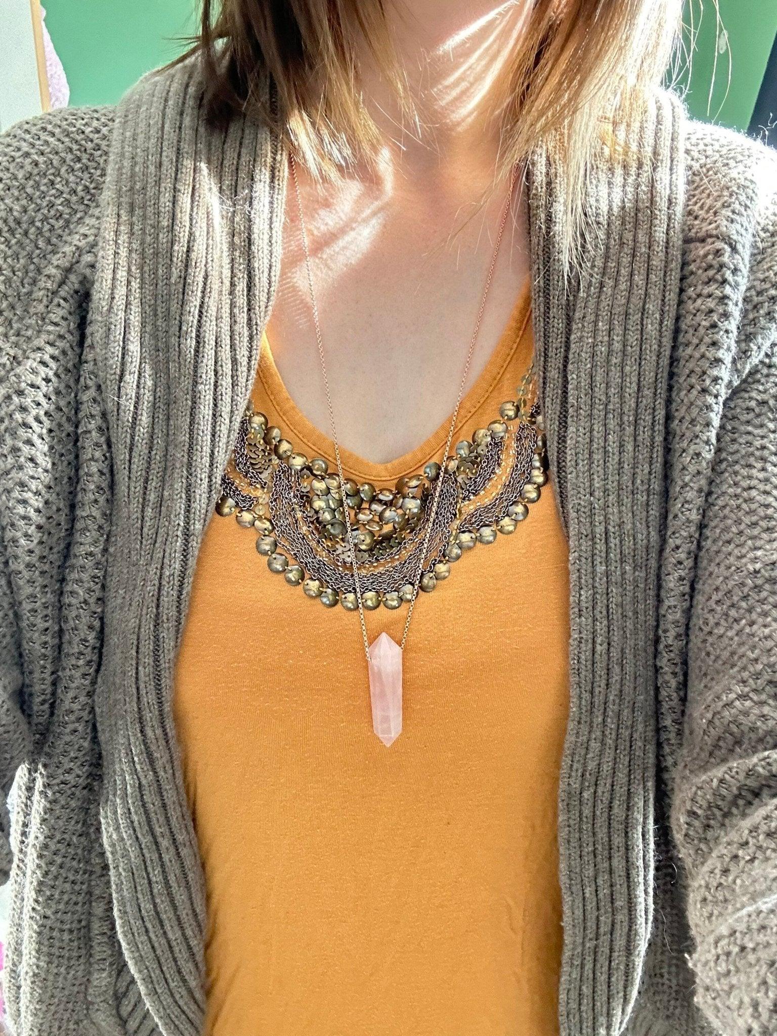 Rhodonite Point Necklace - earthandelm