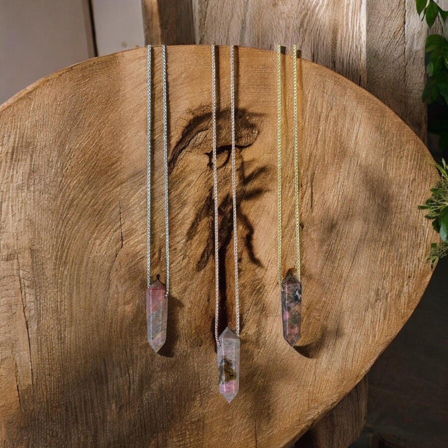 Rhodonite Point Necklace - earthandelm
