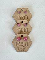 Rhodonite Round Studs - earthandelm