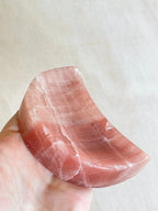 Rose Calcite Moon Bowl | AAA Quality Rose Calcite | Gemstone Crystal Bowl - earthandelm