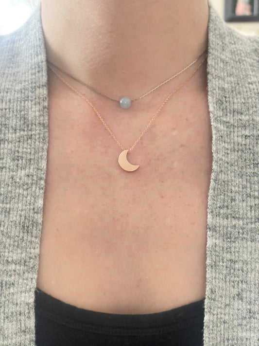 Rose Gold Moon Necklace - earthandelm
