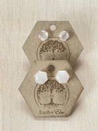 Rose Quartz Hexagon Studs - earthandelm