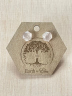Rose Quartz Hexagon Studs - earthandelm