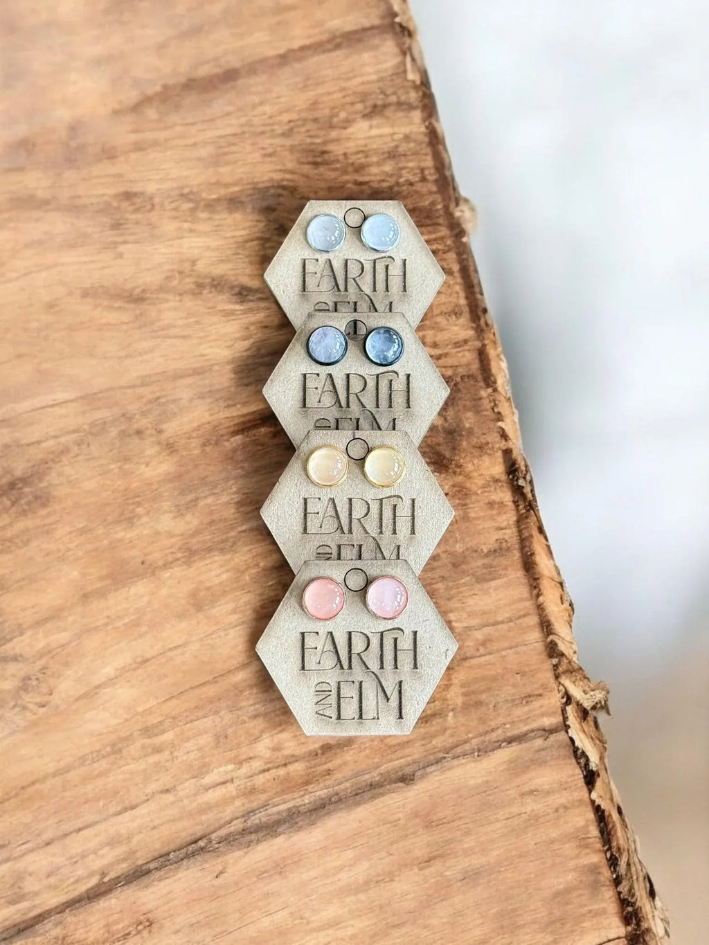 Rose Quartz in Metal Settings - earthandelm