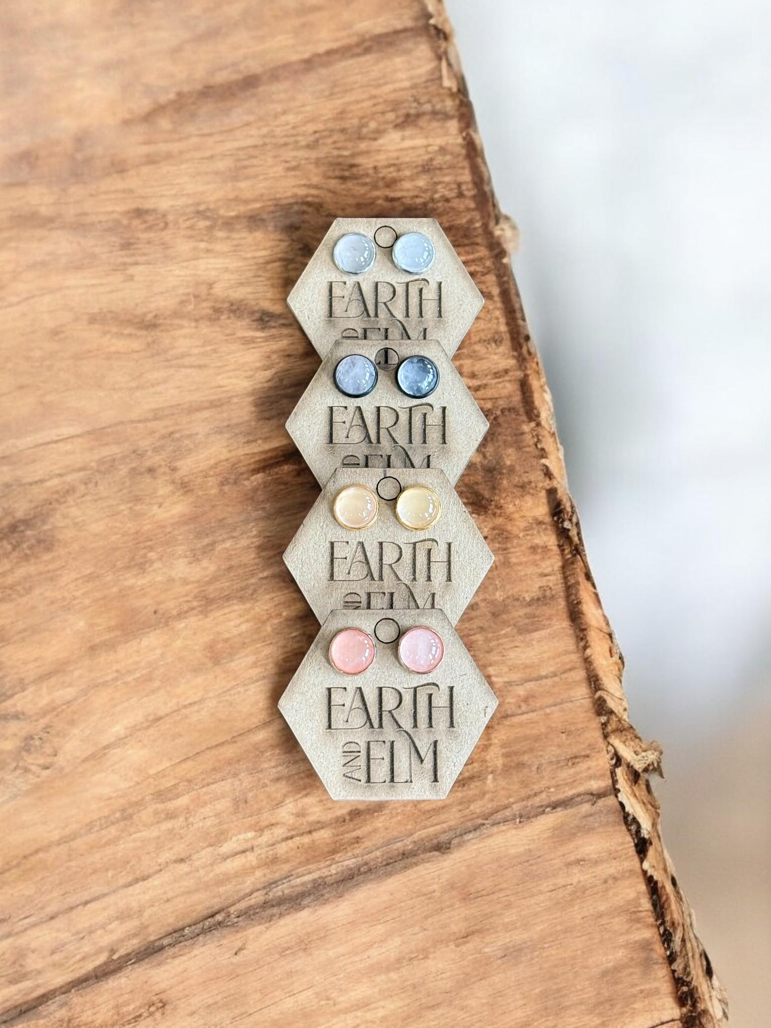 Rose Quartz in Metal Settings - earthandelm