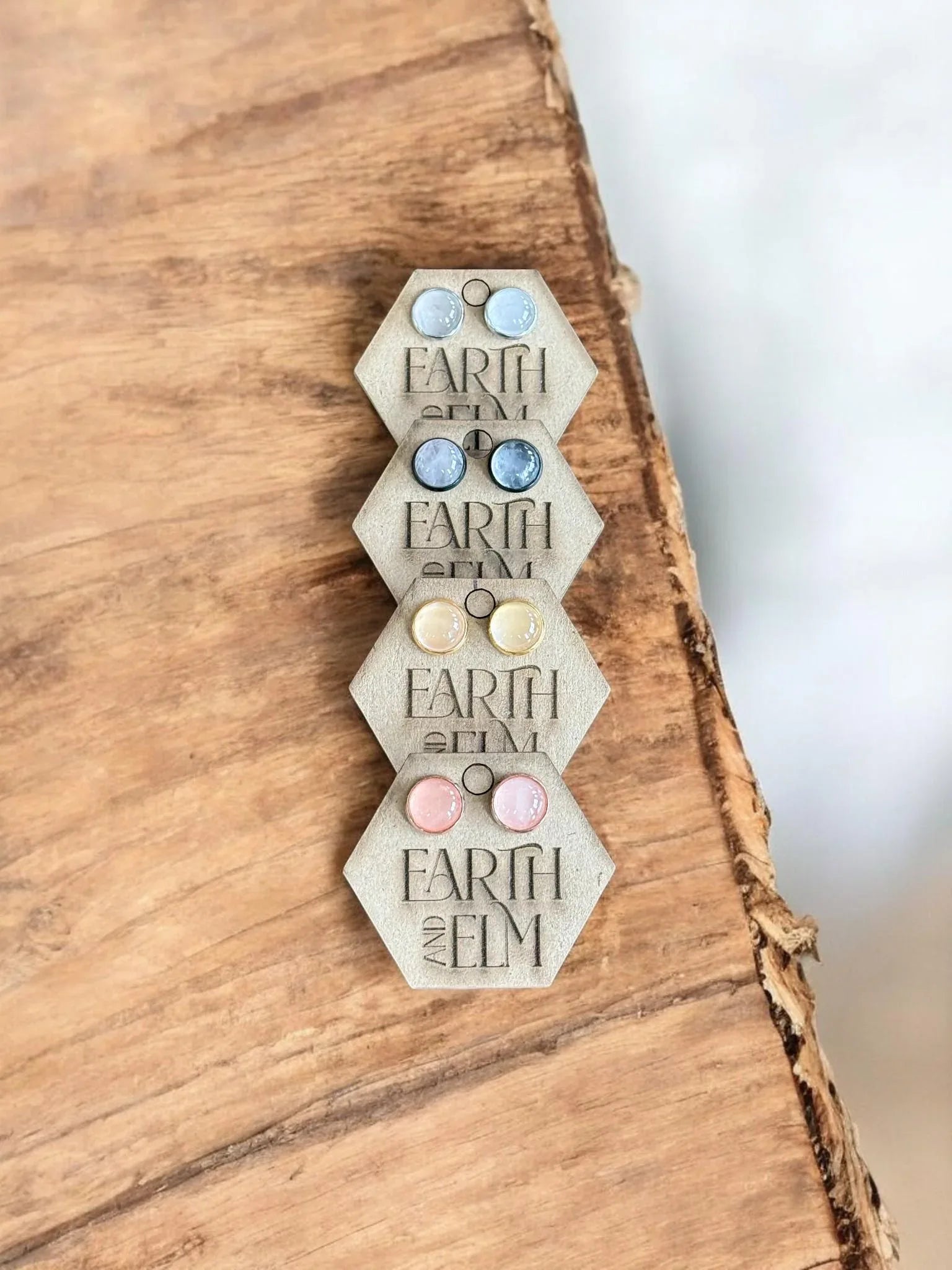 Rose Quartz in Metal Settings - earthandelm